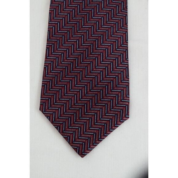 Stefano Ricci for Saks Mens Silk Tie Red Geometric Luxury Made in Italy - Picture 1 of 6